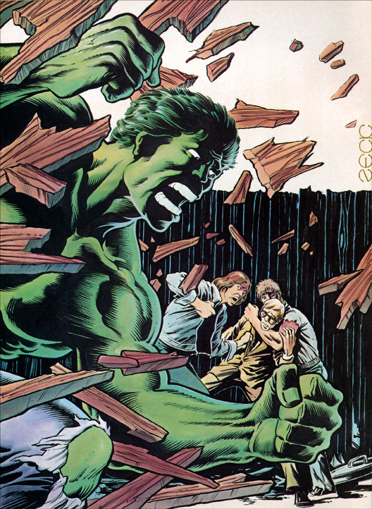 HULK, Vol 1 Number 13,  inside cover llustration by Mike Zeck (pencils / inks / colors)