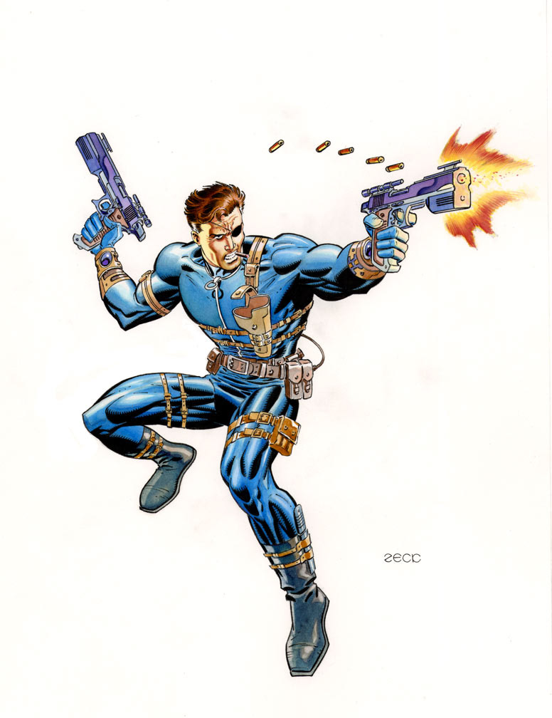 NIck Fury commission. Colored pencil finishes.