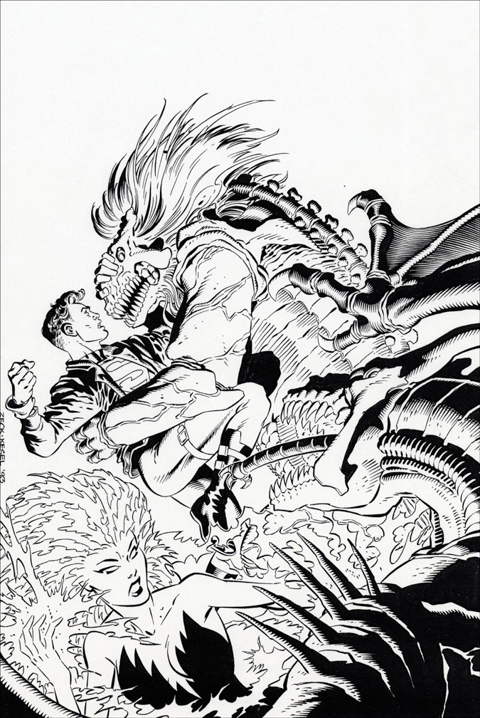 ADVENTURES OF SUPERMAN ANNUAL 5, cover art by Mike Zeck (pencils) Karl Kesel (inks)