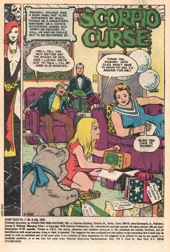 SCARY TALES, Vol 2 No 6, July, 1976. Interior sample, Mike Zeck (pencils / inks/ lettering) 