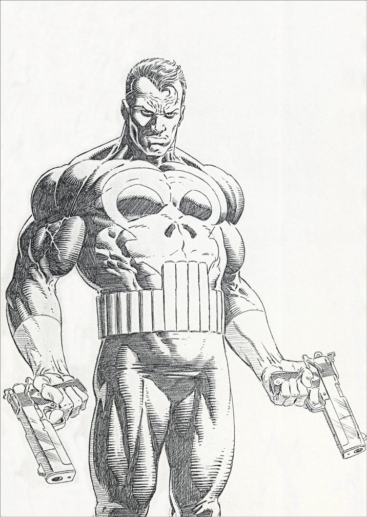 THE PUNISHER Graphic Novel (hardcover edition). Penciled cover art by Mike Zeck.