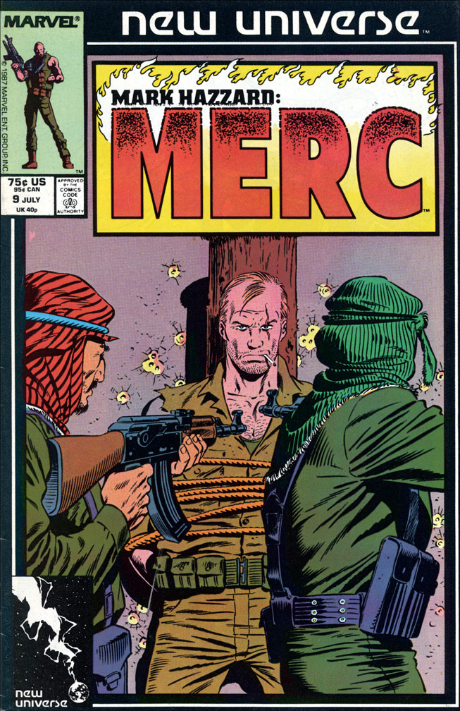 MARK HAZZARD: MERC, Vol. 1 No. 9, July, 1987 issue. COVER: Mike Zeck (pencils), Bob McLeod (inks)