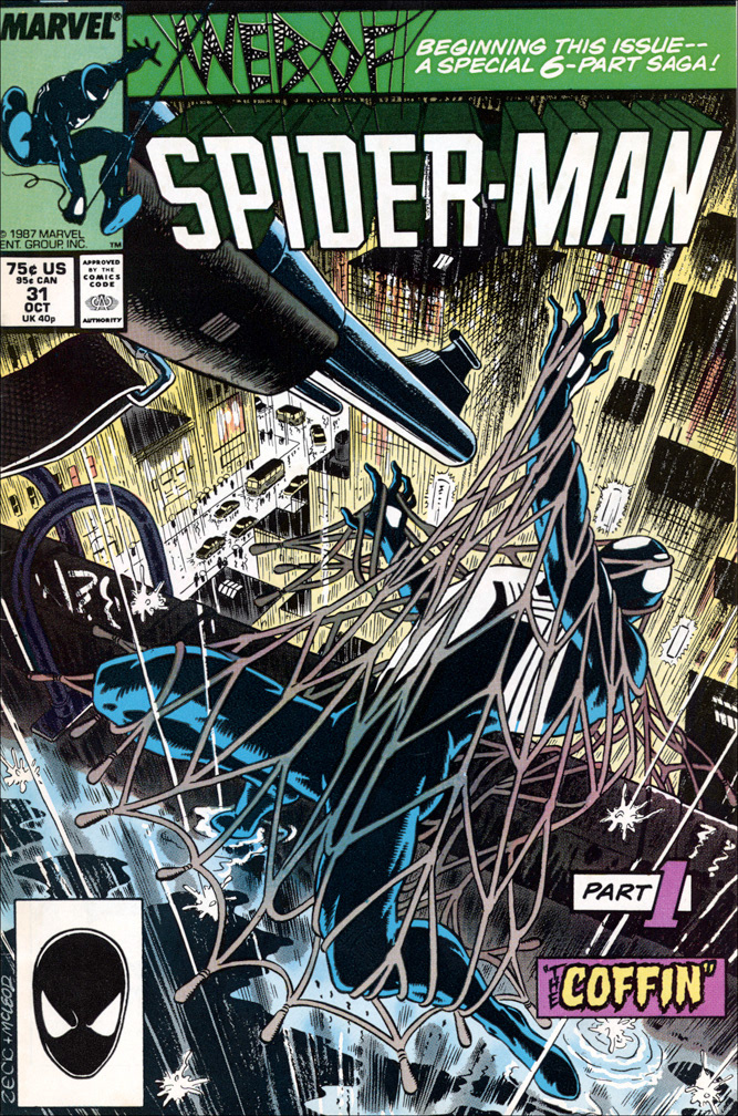 WEB OF SPIDER-MAN, Vol 1 Number 31, October 1987 issue. COVER: Mike Zeck (pencils) Bob McLeod (inks) INTERIOR: Mike Zeck (pencils) Bob McLeod (inks)