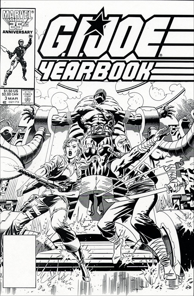 G. I. JOE: ANNUAL 3 - Black and white cover art by Zeck (pencils) Beatty (inks)