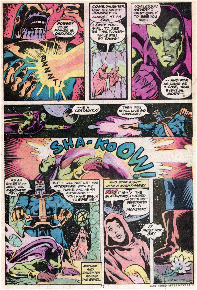 THE FINAL FLOWER, page three of five. Mike Zeck (pencils / inks)