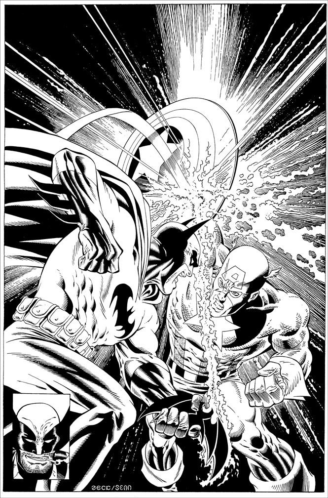 Cover Recreation: Captain America Annual issue 8v2. As inked by Sean Parsons.