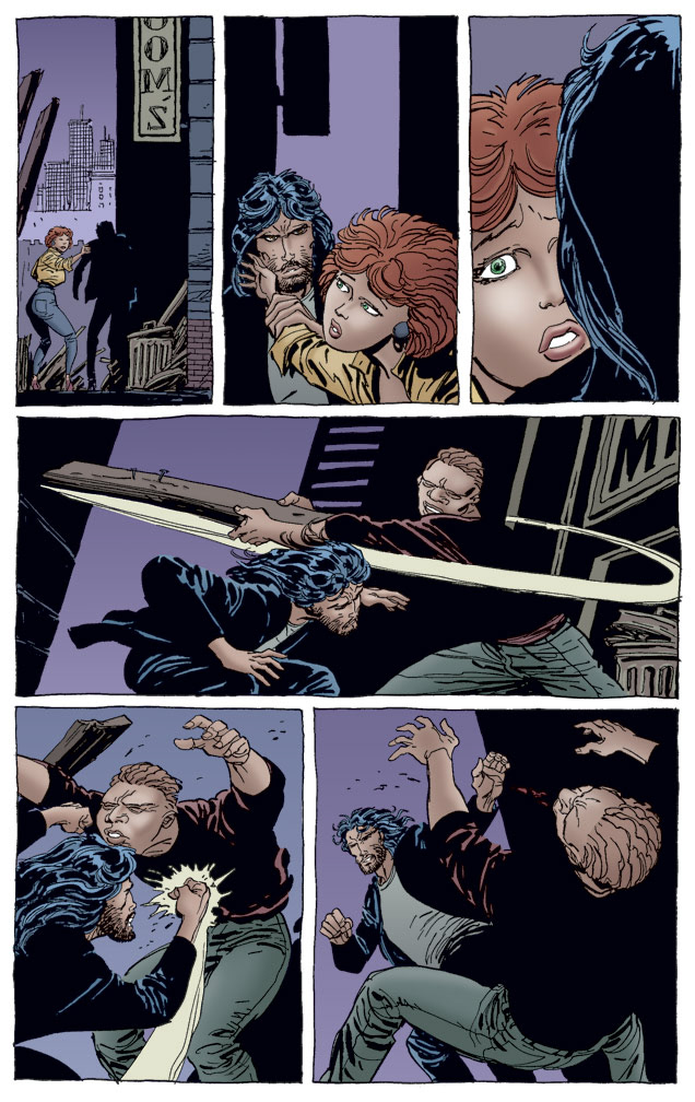 DAMNED 1, June, 1997 issue. Interior sample, Mike Zeck (pencils), Denis Rodier (inks)