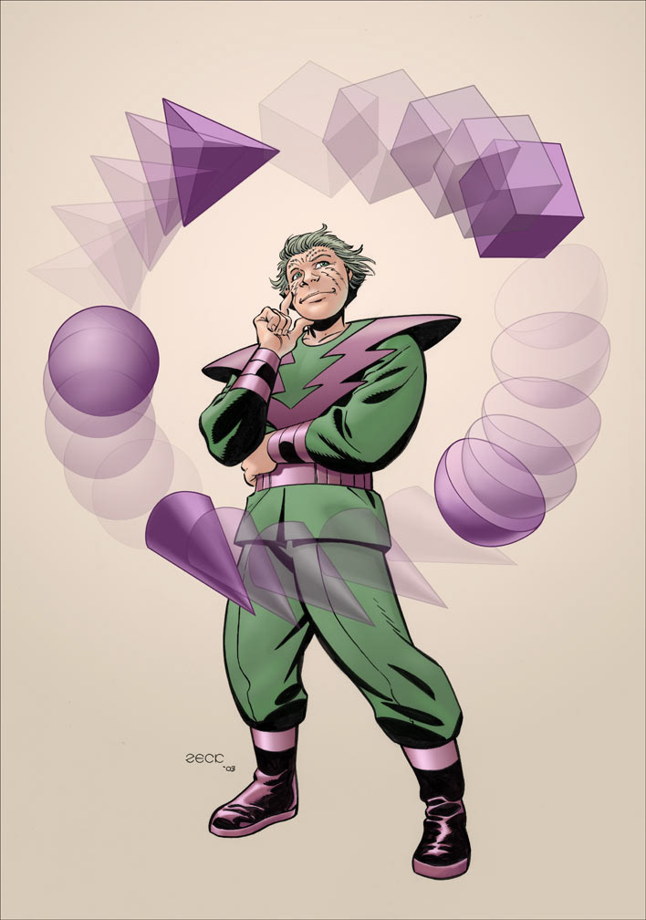 Molecule Man commission. A high resolution digitally colored file was also commissioned as a companion piece to the b&w original.