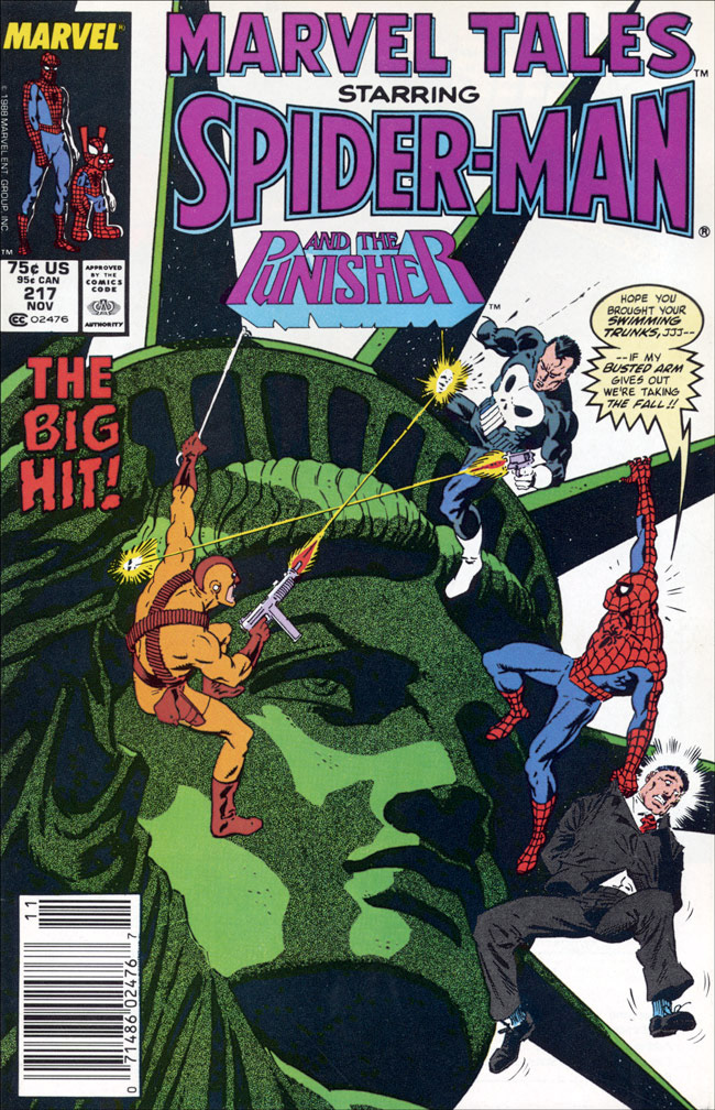 MARVEL TALES, Vol 1 Number 217, November, 1988 issue. COVER by Mike Zeck (pencils / inks)