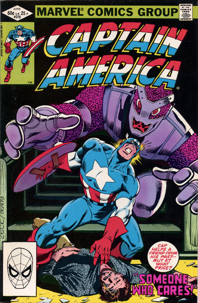 CAPTAIN AMERICA: Issue 270 June 1982 - COVER: Mike Zeck (pencils) John Beatty (inks) INTERIOR: Mike Zeck (pencils) John Beatty (inks)