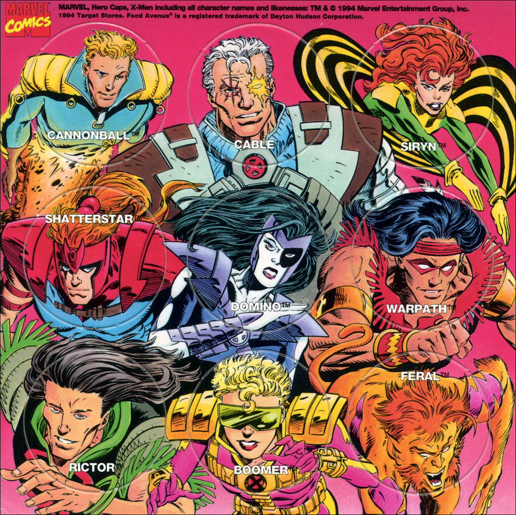 MARVEL HERO CAPS, X-MEN 3 of 4 (1994) Final product. Mike Zeck (pencils) ? (inks)