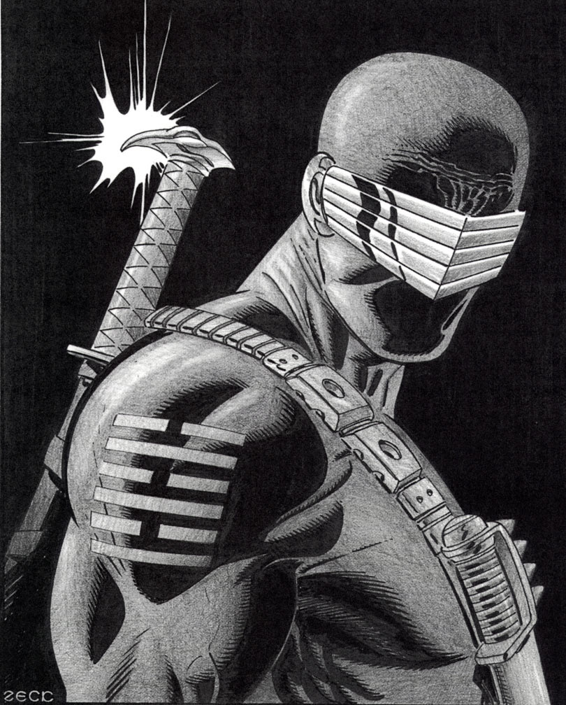 Portrait of Snake Eyes from G. I. Joe.