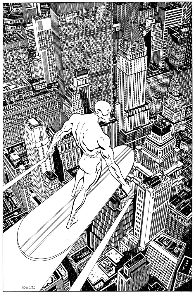 Pinup Recreation: Silver Surfer Annual issue 4, pinup