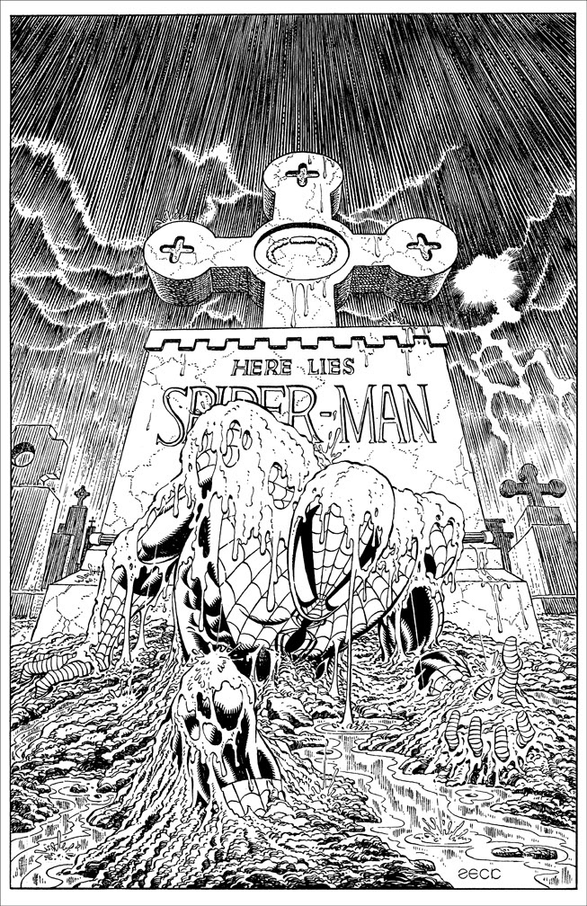 Cover Recreation: Web of Spider-Man issue 32. Spidey's black costume replaced by the traditional red and blue.