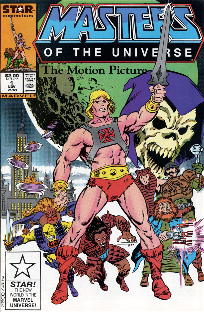 MASTERS OF THE UNIVERSE: THE MOTION PICTURE, 1987. COVER by Mike Zeck (pencils) and Dennis Janke (inks)