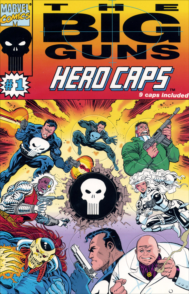 THE BIG GUNS HERO CAPS (1993) Final product. Art by Mike Zeck