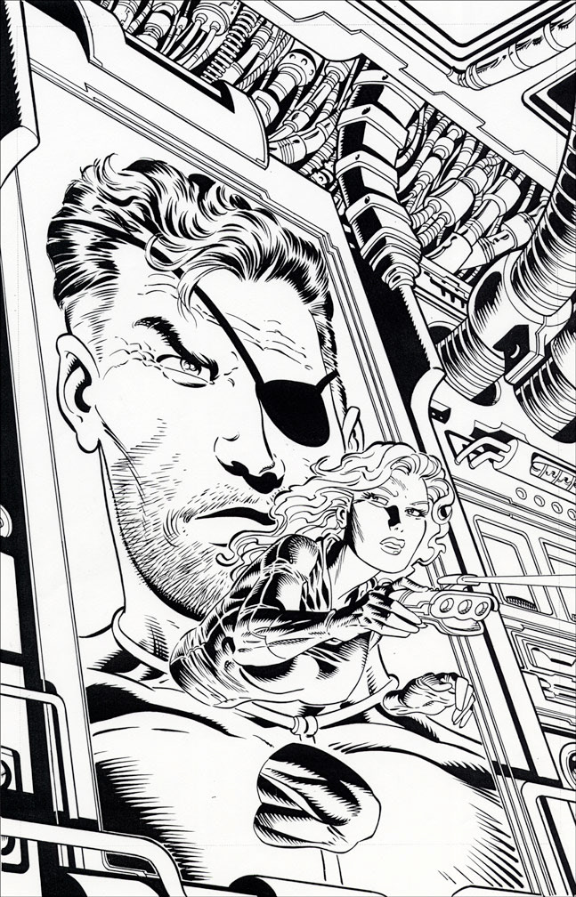 FURY, AGENT 13: Issue 1 - Black and white cover art by Zeck (p) Smith (i)