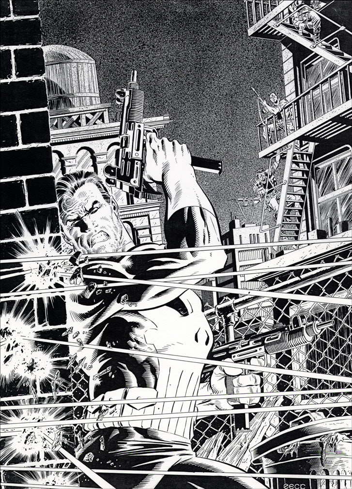 THE PUNISHER, unpublished art. I think done around the time the Punisher Marvel Magazines were being published?