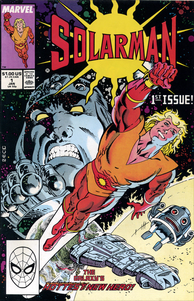 SOLARMAN, Vol 1 Number 1, January, 1989. COVER by Mike Zeck (pencils / inks)