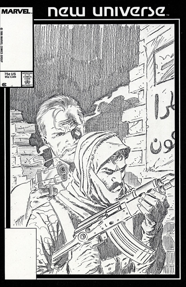 MARK HAZZARD: MERC, Vol. 1 No. 8, June, 1987 issue. Mike Zeck cover pencil art.