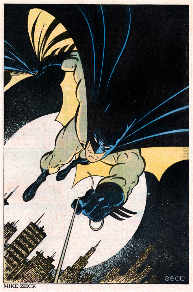 DETECTIVE COMICS 600, interior pinup page by Mike Zeck (pencils / inks)