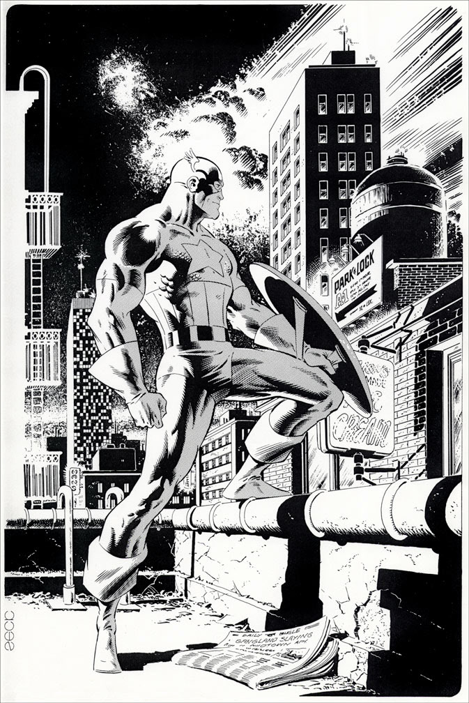 Recreation sketch of the plate I created for the WORLD'S FINEST COMIC BOOK ARTISTS portfolio, published in France.