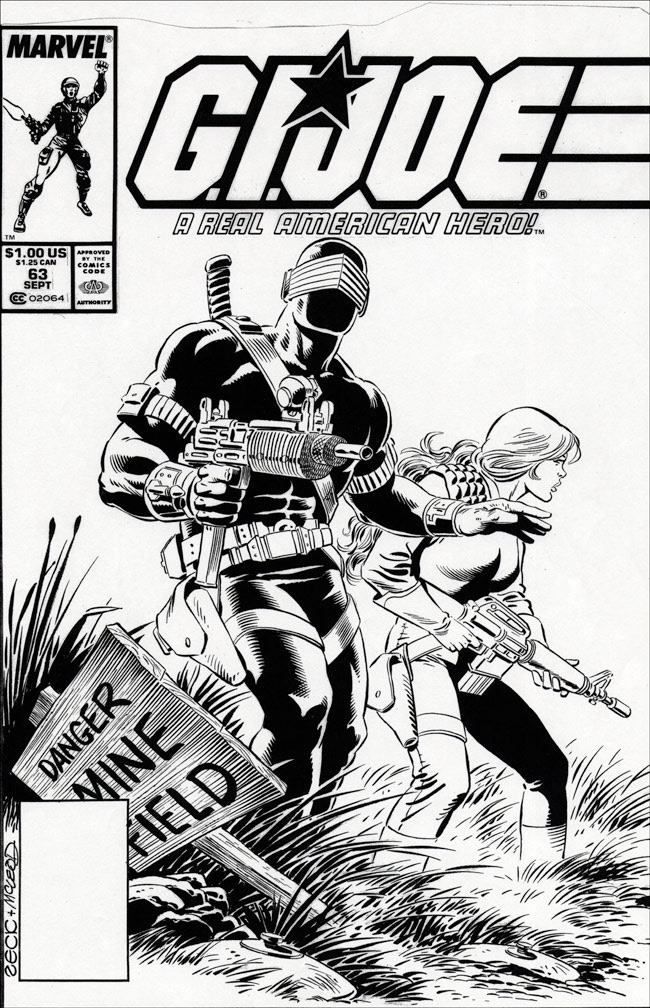 G. I. JOE: issue 63 - Black and white cover art by Zeck (p) McLeod (i)