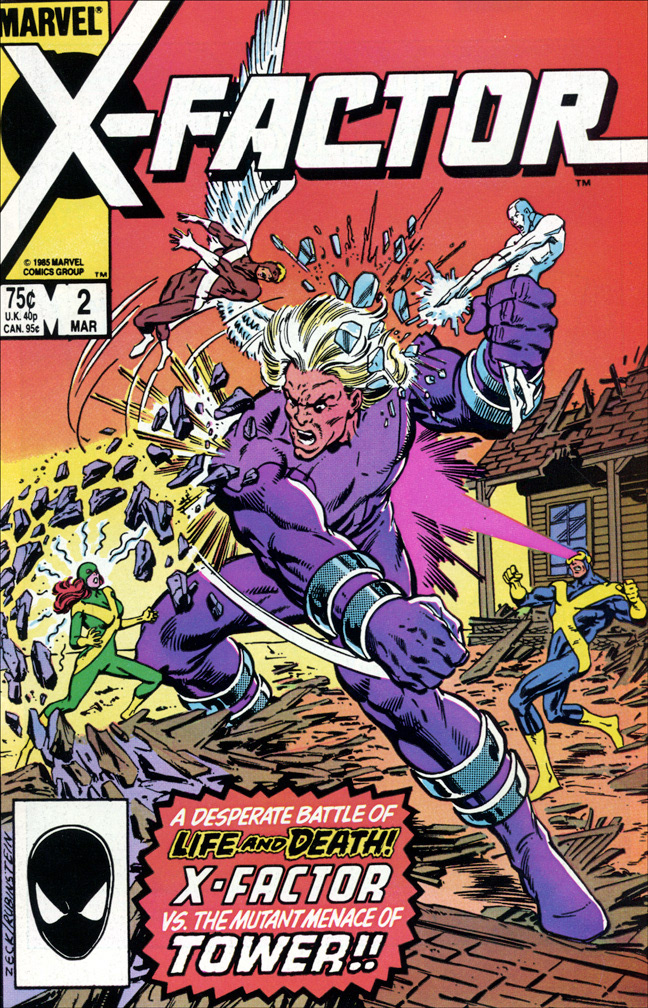 X-FACTOR, Vol 1 Number 2, March, 1986 issue. COVER: Mike Zeck (pencils) Joe Rubinstein (inks)