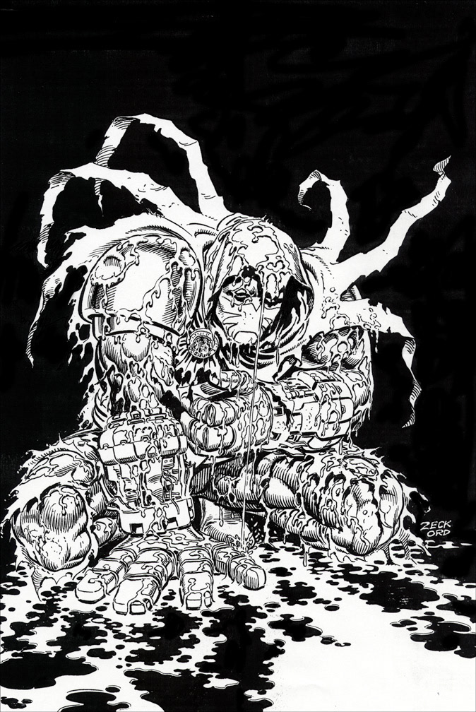AZRAEL: AGENT OF THE BAT 100, cover art by Mike Zeck (pencils) and Jerry Ordway (inks)