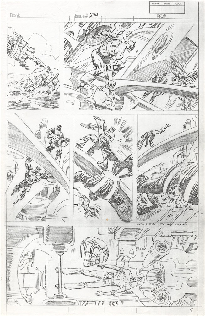CAPTAIN AMERICA: Issue 274 Sample interior page pencils by Zeck