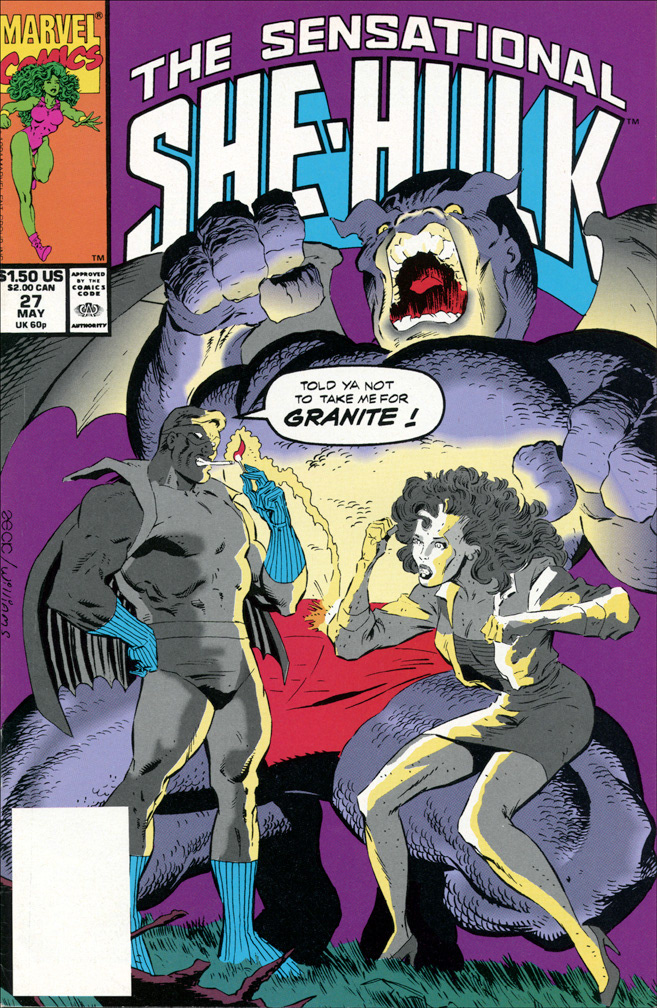 SHE-HULK, Vol 2 Number 27, May 1991 issue. COVER, Mike Zeck (pencils) Keith Williams (inks)