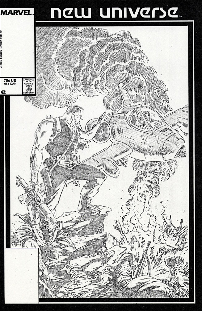 MARK HAZZARD: MERC, Vol. 1 No. 7, May, 1987 issue. Mike Zeck cover pencil art.