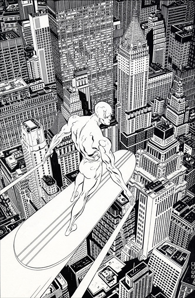 SILVER SURFER ANNUAL, Number 4, pinup art by Mike Zeck (pencils / inks)