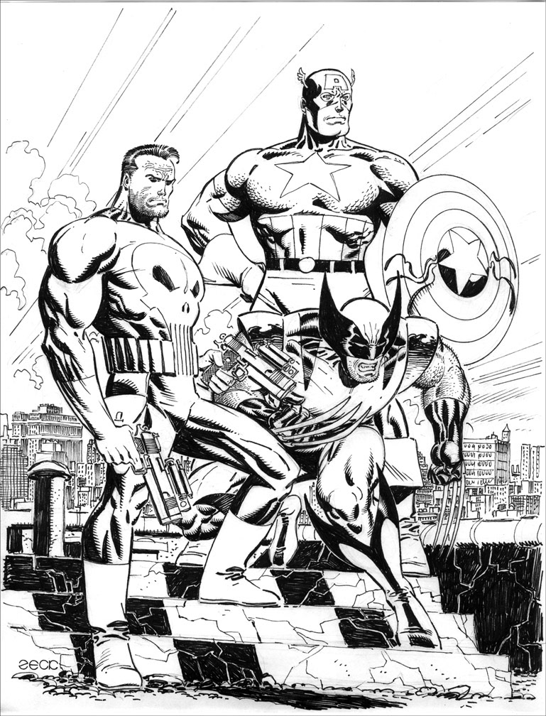 Cover Recreation: X-Men issue 268. Preliminary art for this recreation.