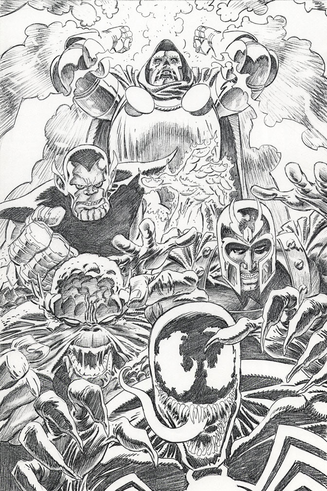 THE ULTIMATE SUPER-VILLAINS, 1996. Cover pencils by Mike Zeck