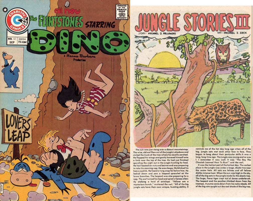 DINO, Vol 3 No 12, September, 1975. INTERIOR: Spot illustrations for a two page text story. Sample shown next to cover. Spot illo, Mike Zeck (pencils / inks)