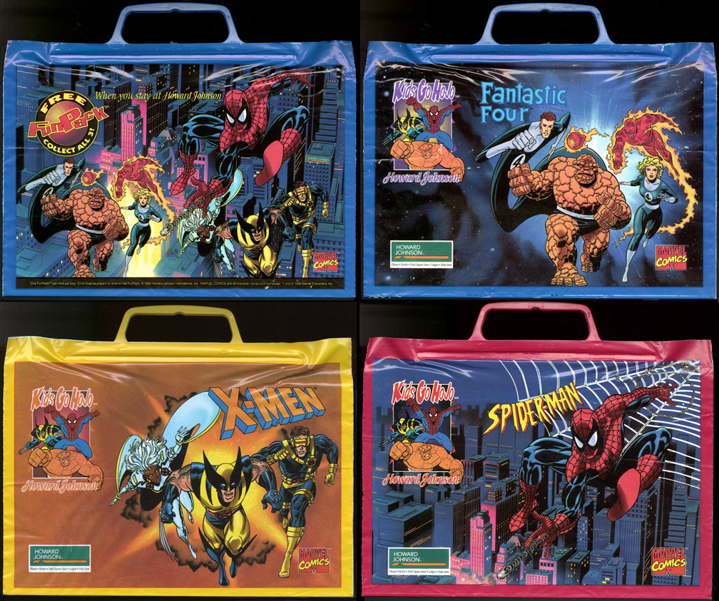 HOWARD JOHNSON HOTELS FUNPACK ART (1996) Sample of printed bags