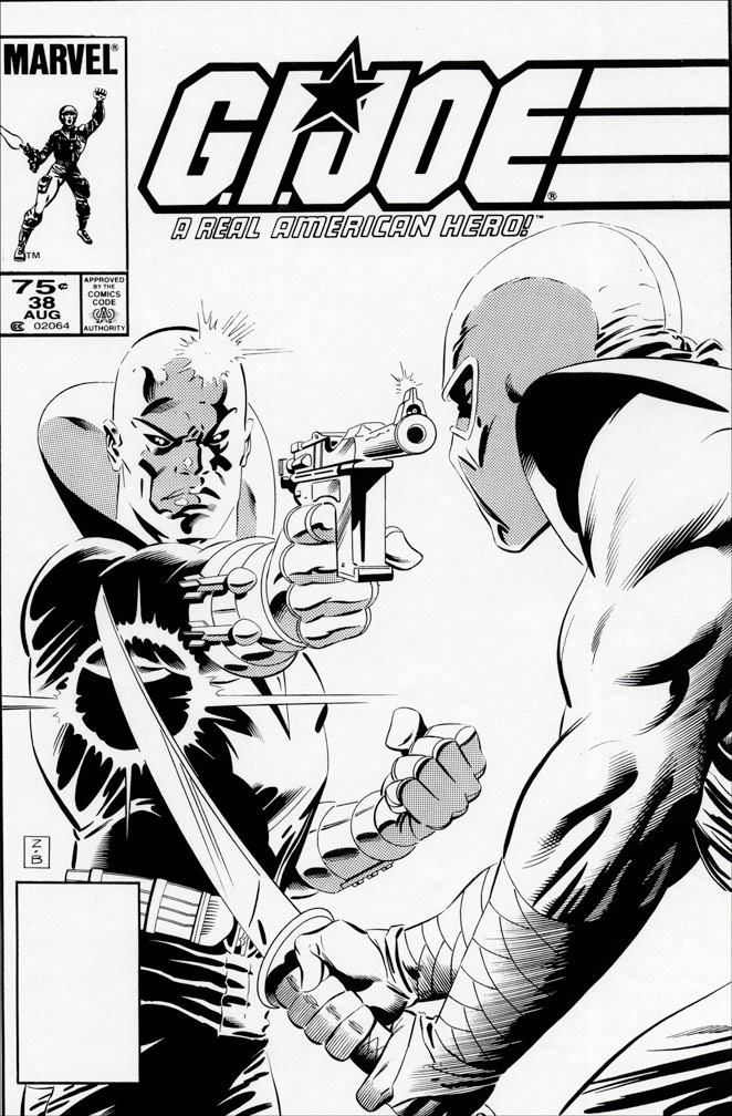 G. I. JOE: issue 38 - Black and white cover art by Zeck (p) Beatty (i)