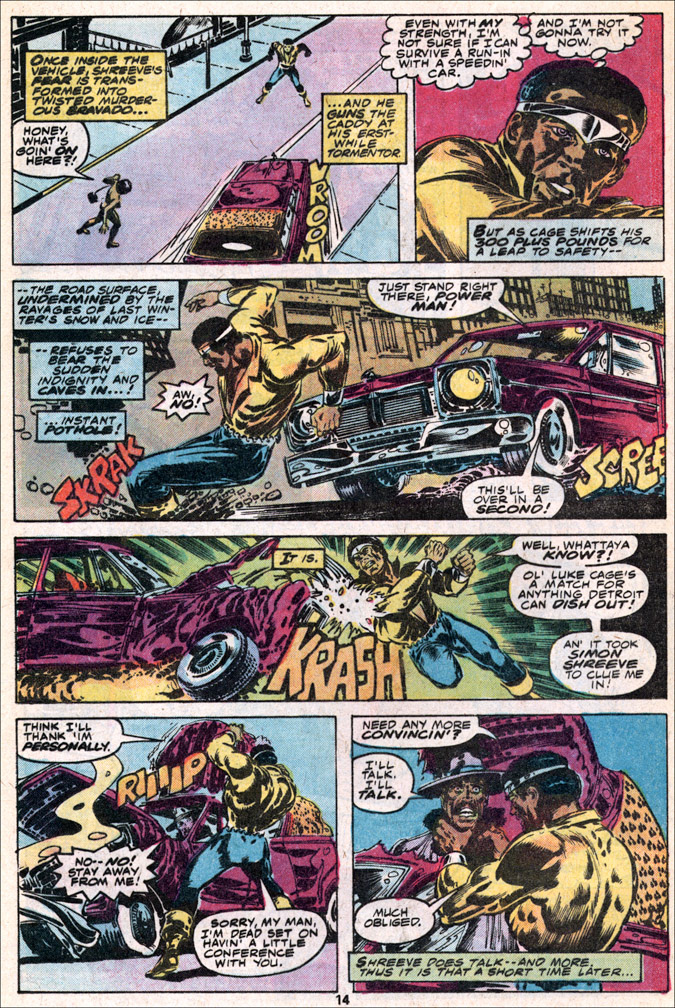 POWER MAN and IRON FIST, Vol. 1 No. 52, August, 1978 issue. INTERIOR: Mike Zeck (pencils), Ricardo Villamonte (inks). Interior page shown.