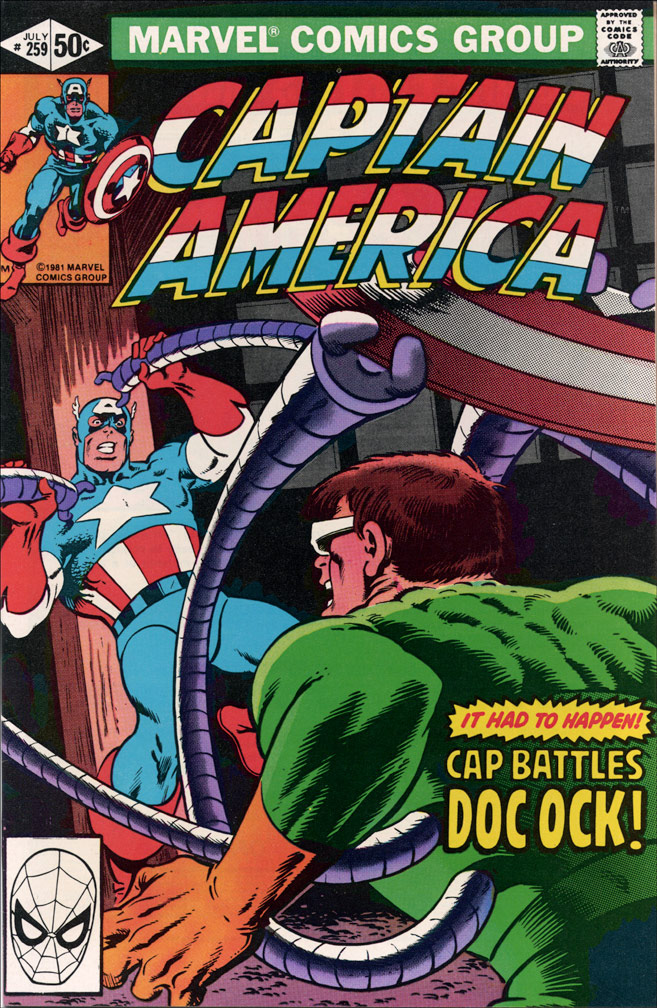 CAPTAIN AMERICA: Issue 259 July 1981 - COVER: Mike Zeck (pencils, inks) INTERIOR: Mike Zeck (pencils) Quickdraw Studios (inks)