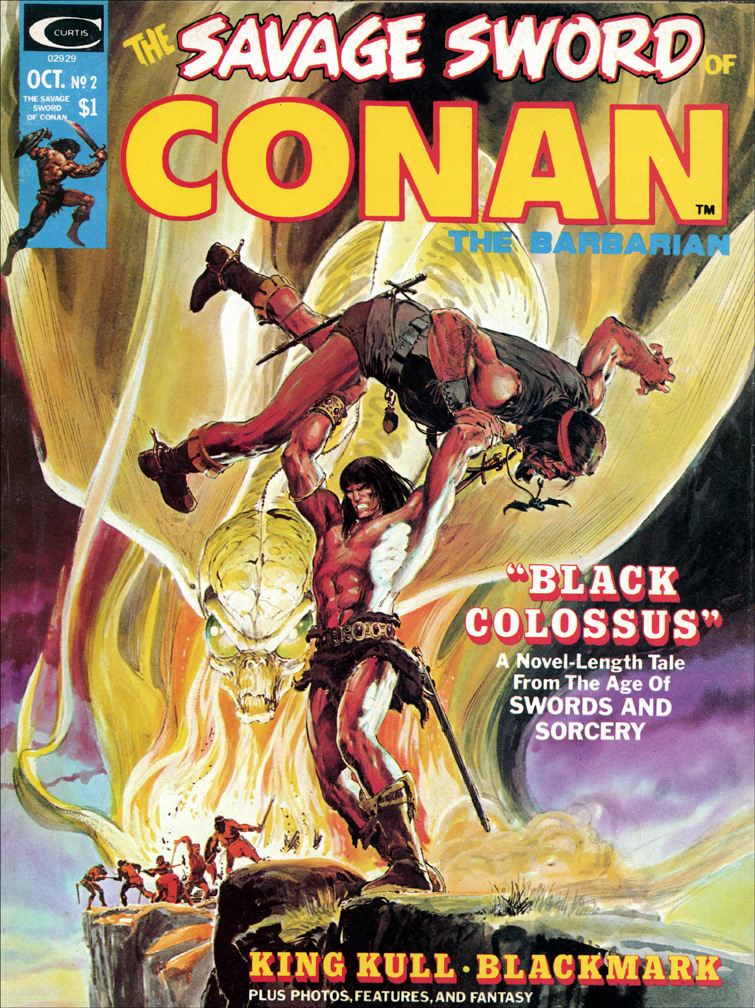 SAVAGE SWORD OF CONAN, Vol 1 Number 2, October, 1974 issue. One inside cover illustration for this issue.