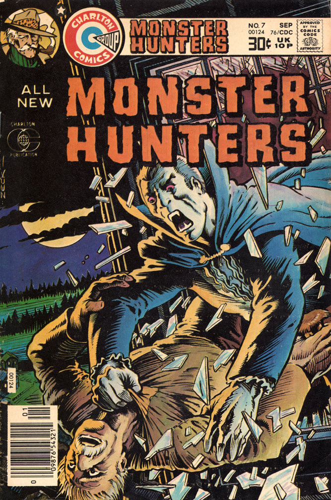 MONSTER HUNTERS, Vol 2 No 7, September, 1976. COVER: Mike Zeck (pencils / inks / color) INTERIOR: 9-page story, Mike Zeck (story / pencils / inks/ lettering) My only writing credit at Charlton. While between assignments, I wrote and drew a story plus cover on spec. 