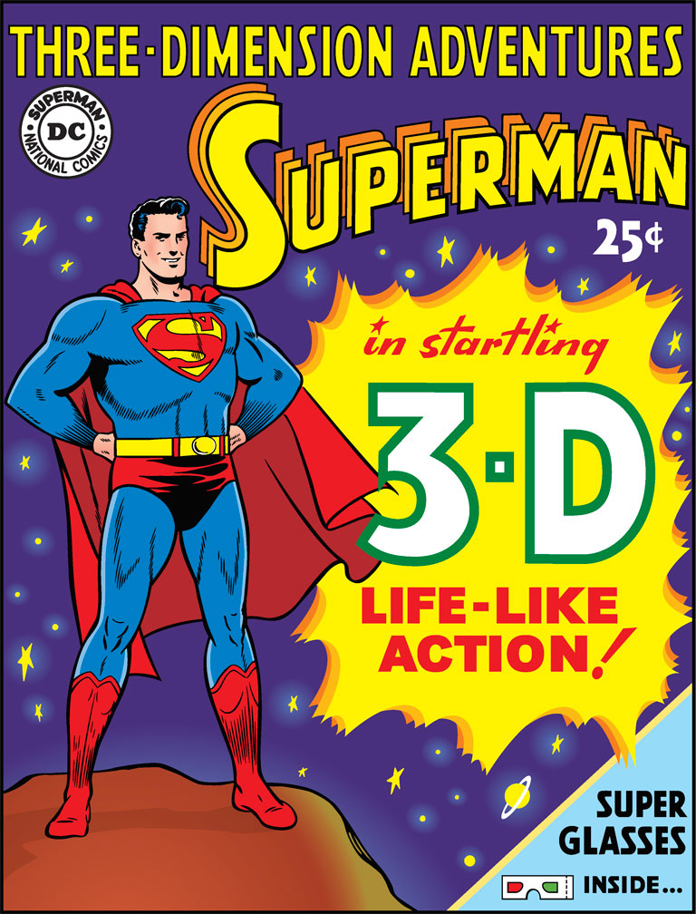 DC75 vector cover recreation: 3-D Superman, one-shot 1953 issue.