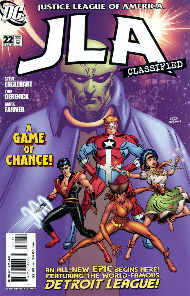 JLA: CLASSIFIED 22, Early July, 2006. COVER: Mike Zeck (pencils) Jerry Ordway (inks)