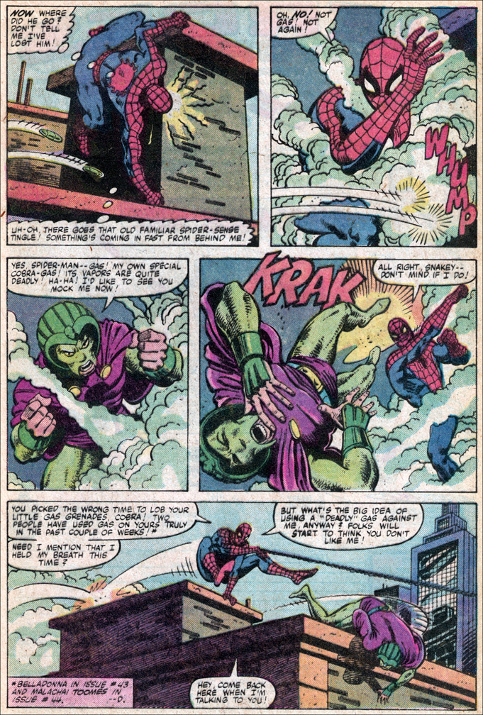 SPECTACULAR SPIDER-MAN, Vol 1 Number 46, interior page sample. Mike Zeck (pencils) Bruce Patterson (inks)