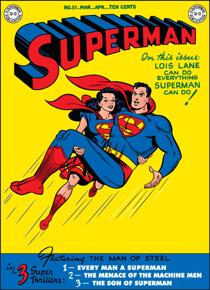 DC75 vector cover recreation: SUPERMAN 57, March, 1949 issue.
