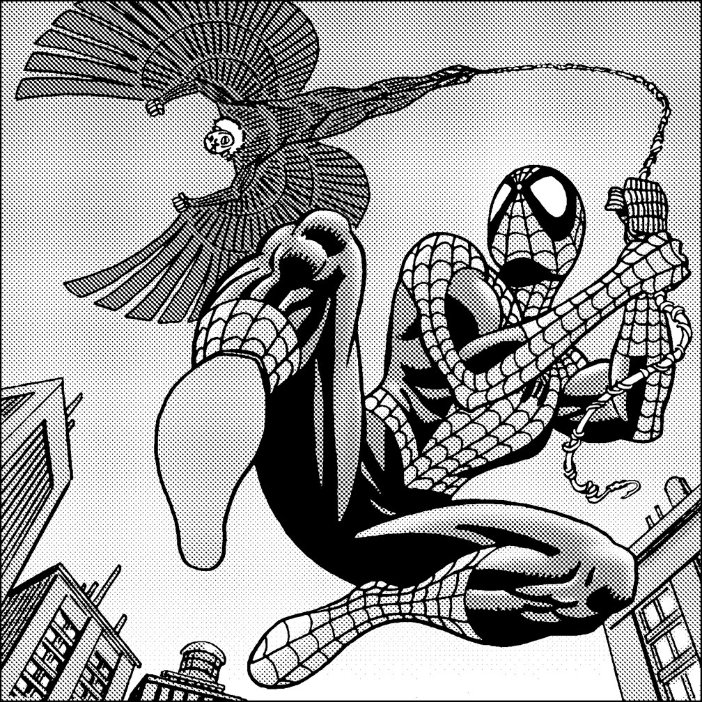 SPIDER-MAN: REVENGE OF THE SINISTER SIX, 2001. Chapter Illustration sample, Mike Zeck (pencil and ink)