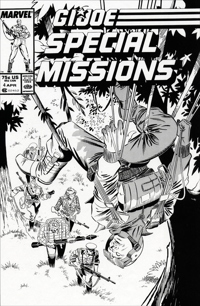 G. I. JOE SPECIAL MISSIONS: issue 4 - Black and white cover art by Zeck (p) Beatty (i)