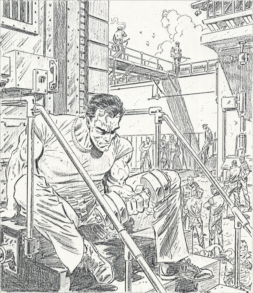 PUNISHER 1 interior sample. Mike Zeck pencils.