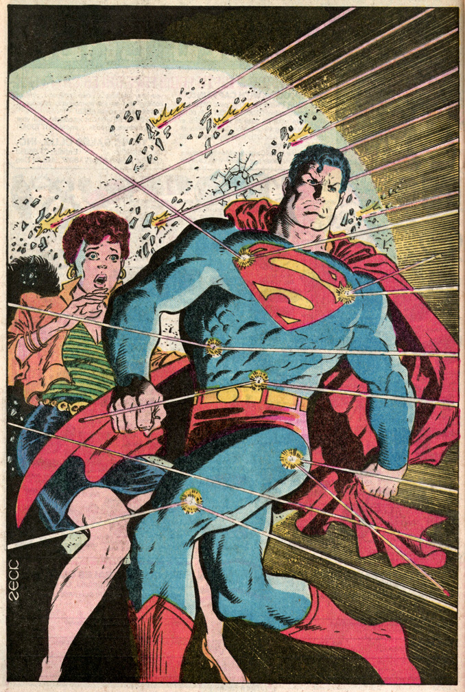 ACTION COMICS 600, interior pinup page by Mike Zeck (pencils / inks)